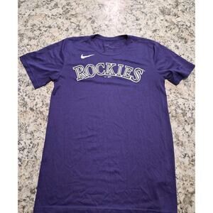 Nike Colorado Rockies Bryant MLB T Shirt Men’s Small Purple Dri-Fit
